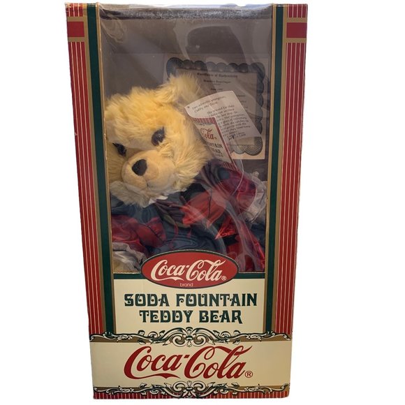 Coca-Cola Soda Fountain Teddy Bear - Bearnice Bearringer - Picture 1 of 7